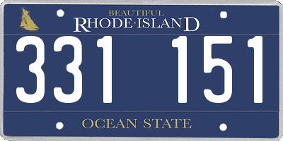 RI license plate 331151