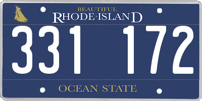 RI license plate 331172