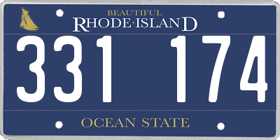 RI license plate 331174