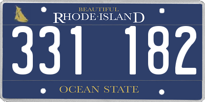 RI license plate 331182