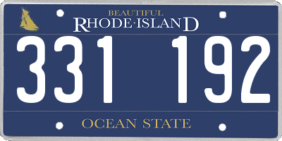 RI license plate 331192