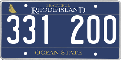 RI license plate 331200