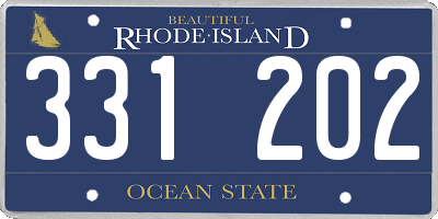 RI license plate 331202