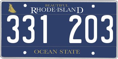 RI license plate 331203
