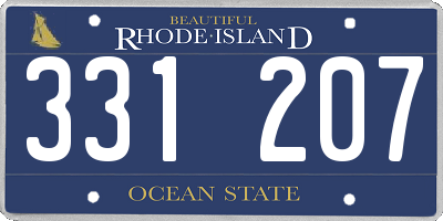 RI license plate 331207
