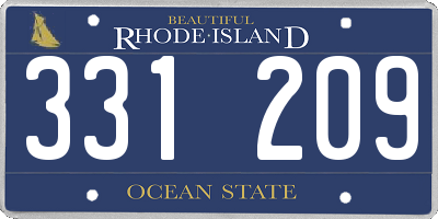 RI license plate 331209