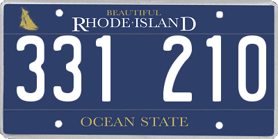 RI license plate 331210