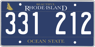 RI license plate 331212
