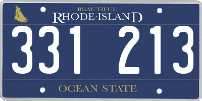 RI license plate 331213