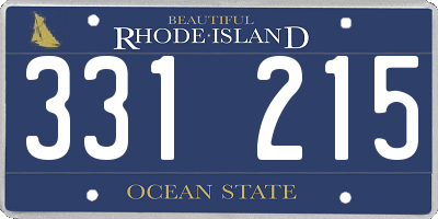 RI license plate 331215