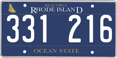 RI license plate 331216