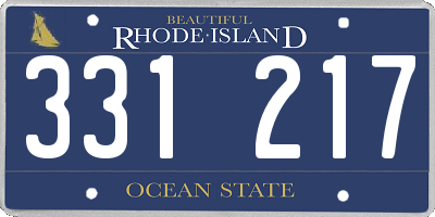 RI license plate 331217