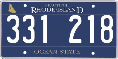 RI license plate 331218