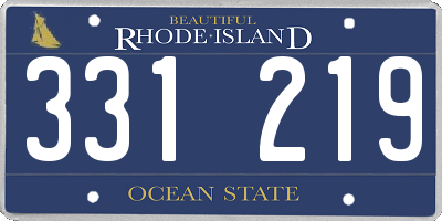 RI license plate 331219