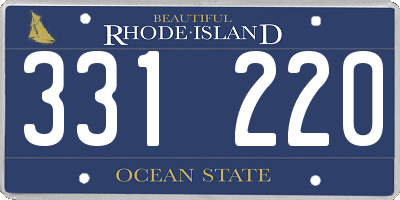 RI license plate 331220