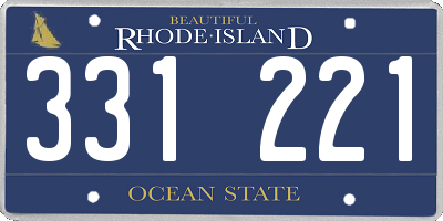 RI license plate 331221