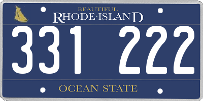 RI license plate 331222