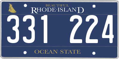 RI license plate 331224
