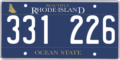RI license plate 331226