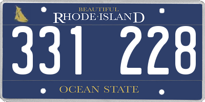 RI license plate 331228