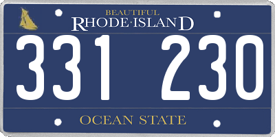 RI license plate 331230
