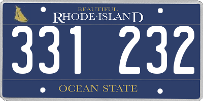 RI license plate 331232