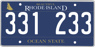 RI license plate 331233