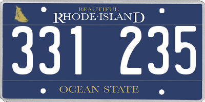 RI license plate 331235