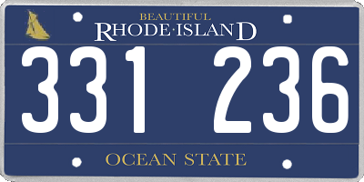 RI license plate 331236