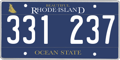 RI license plate 331237