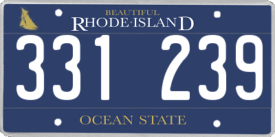 RI license plate 331239