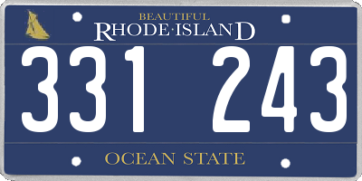 RI license plate 331243
