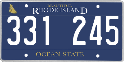 RI license plate 331245