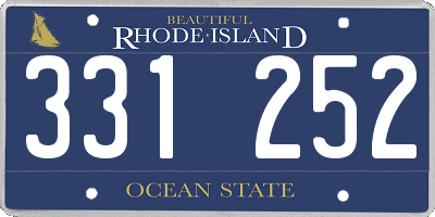 RI license plate 331252