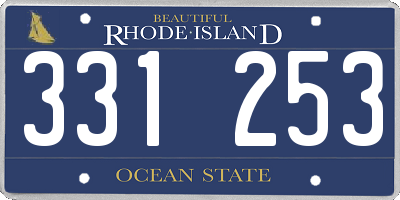 RI license plate 331253