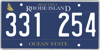 RI license plate 331254