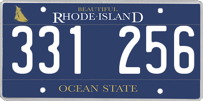 RI license plate 331256
