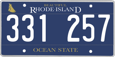 RI license plate 331257