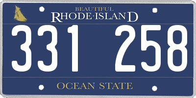 RI license plate 331258