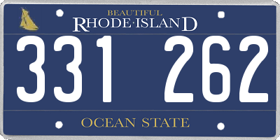 RI license plate 331262