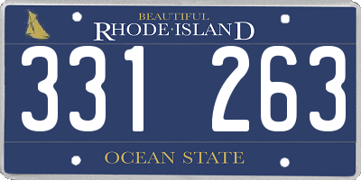 RI license plate 331263