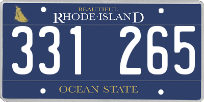 RI license plate 331265