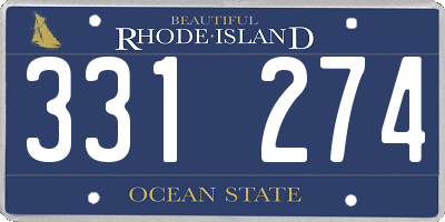 RI license plate 331274