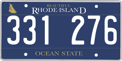 RI license plate 331276