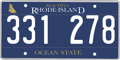 RI license plate 331278