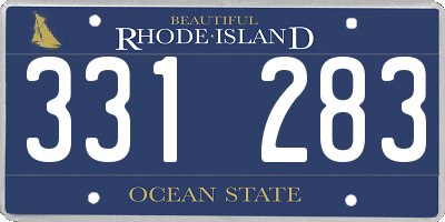 RI license plate 331283