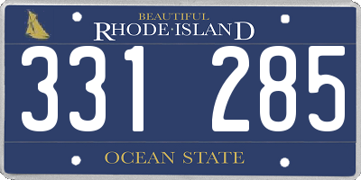 RI license plate 331285