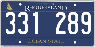 RI license plate 331289