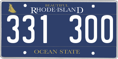 RI license plate 331300