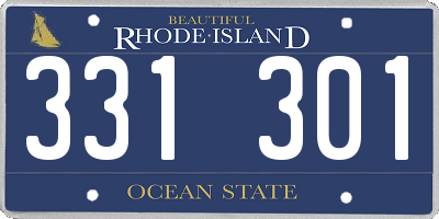 RI license plate 331301